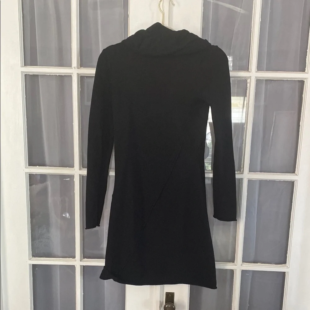 Athleta Black Cowl Neck Knit Sweater Dress Comfy Cozy - Picture 6 of 6